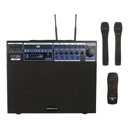 Vocopro DVD SOUNDMAN PA Speaker System w/4-Channel Mixer+CD-G Player+(2)