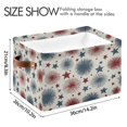 thumbnail image 3 of Foldable Storage Basket,Canvas Fabric Foldable Storage Bins with Handles Open Home Storage Bins Boxes for Toy Book Shelf Closet Baskets Stars and Fireworks, 3 of 8