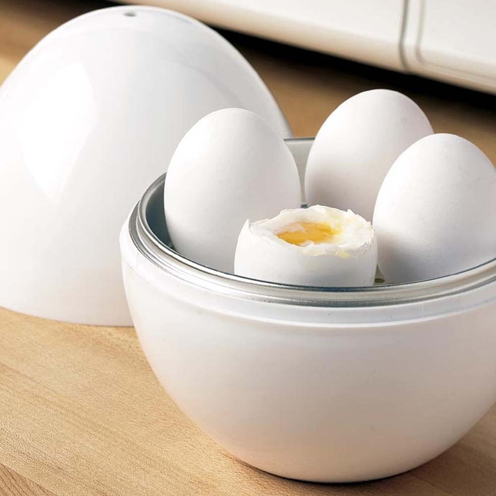 Leaveforme Egg Cooker for Microwave - 4 Egg Capacity Microwave Egg Cooker for Hard Boiled Eggs | Food-Grade Soft | Easy to Use Rapid Egg Boiler for Hard Boiled Eggs