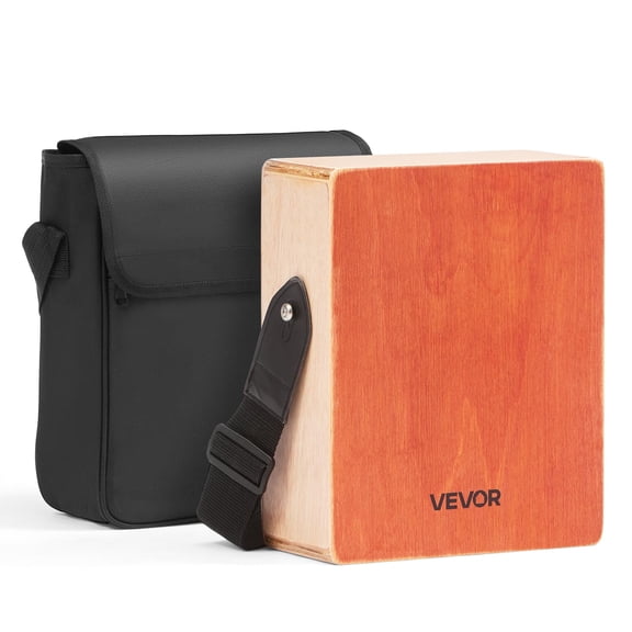 VEVOR Cajon Box Drum, with Internal Guitar Strings, Lightweight Wooden Percussion Box, Portable Birch Wood Drum Instrument with Travel Bag, Adjustable Strap, for Beginner & Professional,11 x 9 x 4 in