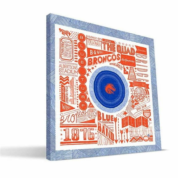 Boise State Pictograph Canvas - 24 x 24 in.