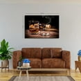 thumbnail image 3 of HFDF Large Wine Wall Art for Bar Wall Decor Still Life Canvas Prints Picture Retro Whisky Painting Rustic Bar Bourbon Goblet Poster Modern for Pub Restaurant Dining Room Decoration 24x16inch Framed, 3 of 6