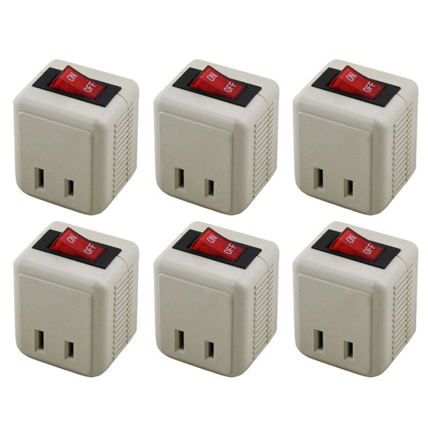 Uninex (6Pack) Wall Tap Outlet W/Turn ON/OFF Switch Power Adapter 2