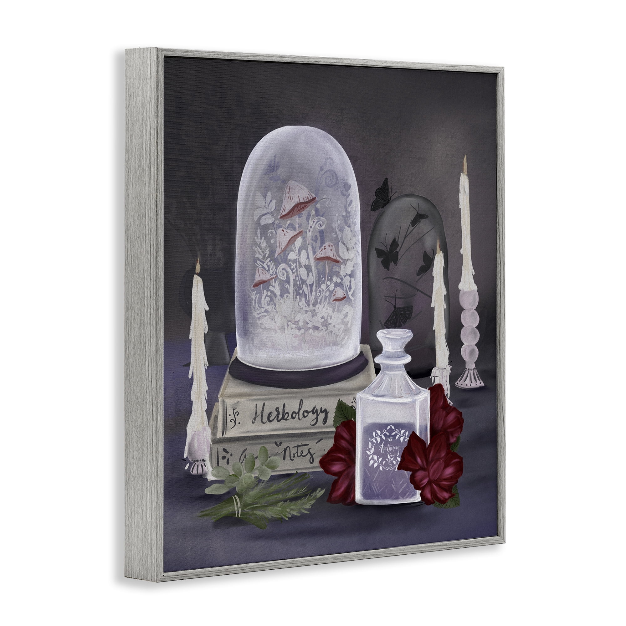 Stupell Industries Spooky Apothecary Vibes Gray Framed Giclee Art, design by Adreane Fippinger