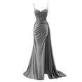 thumbnail image 1 of Vestido de fiesta RUMUGUYA, apliques de encaje gris, satén, sirena, 28 W, 1 of 6