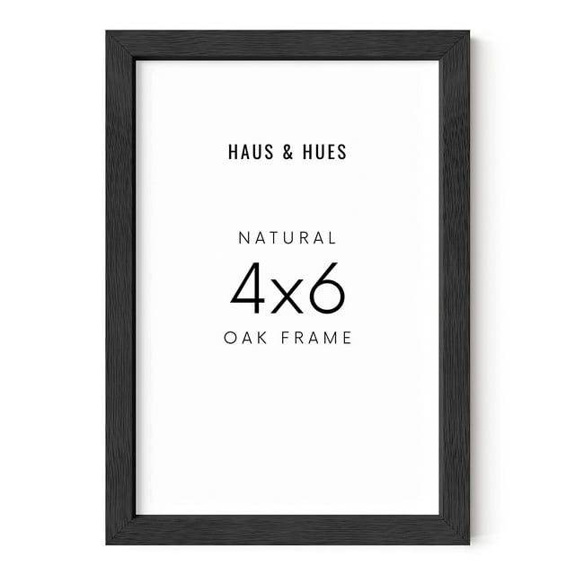 Marco de fotos HAUS AND HUES, roble macizo, 10 x 15 cm, negro