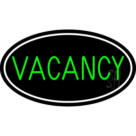 Vacancies With White Border LED Neon Sign 13 x 24 - inches, Black Square Cut Acrylic Backing, with Dimmer - Bright and Premium built indoor LED Neon Sign for Defence Force.