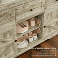 thumbnail image 4 of Oneinmil Storage Entryway Table, Farmhouse Sideboard Buffet with 3 Drawers & 2 Doors, Adjustable Shelves Cabinet for Living Dinning Room, Gray, 4 of 8