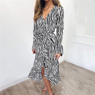 zebra print beach dress
