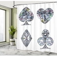 thumbnail image 5 of Ambesonne Grey Shower Curtain, Heart Shaped Diamonds, 69"Wx84"L, Grey and White, 5 of 5