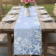 thumbnail image 4 of Summer Ocean Starfish Table Runner 70 Inches, Coastal Coral Beach Conch Light Purple Bed Runner Dresser Scarves Tabletop for Indoor Outdoor Parties/Ceremony/Banquet, 13" x 70", 4 of 9