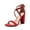 RED, variant on 4 inch High Heels for Women Chunky Block Cross Strap Open Toe Dress Sandals for Wedding Bridal Evening Homecoming Prom