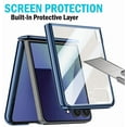 thumbnail image 3 of Nakedcellphone Electro Series for Samsung Galaxy Z Flip 7 Phone Case - Built-In Screen Protector and Hinge Cover - Compatible with MagSafe - Blue/Clear, 3 of 8