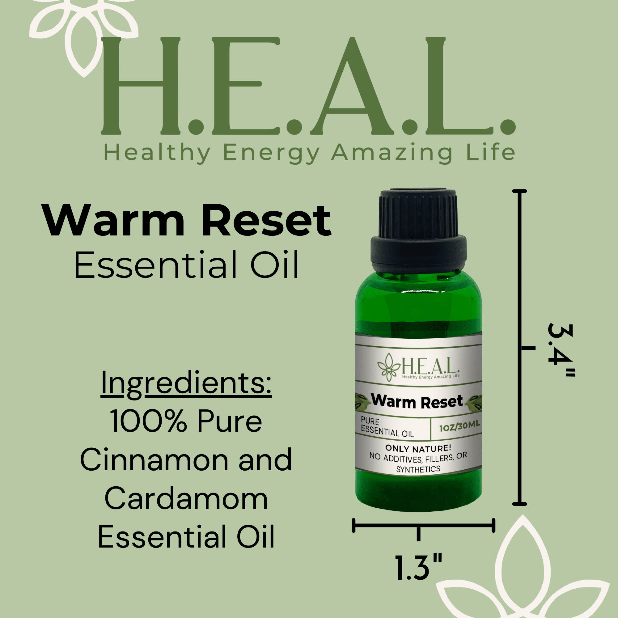 H.E.A.L.'s Essential Oil Cinnamon And Cardamom - 1oz