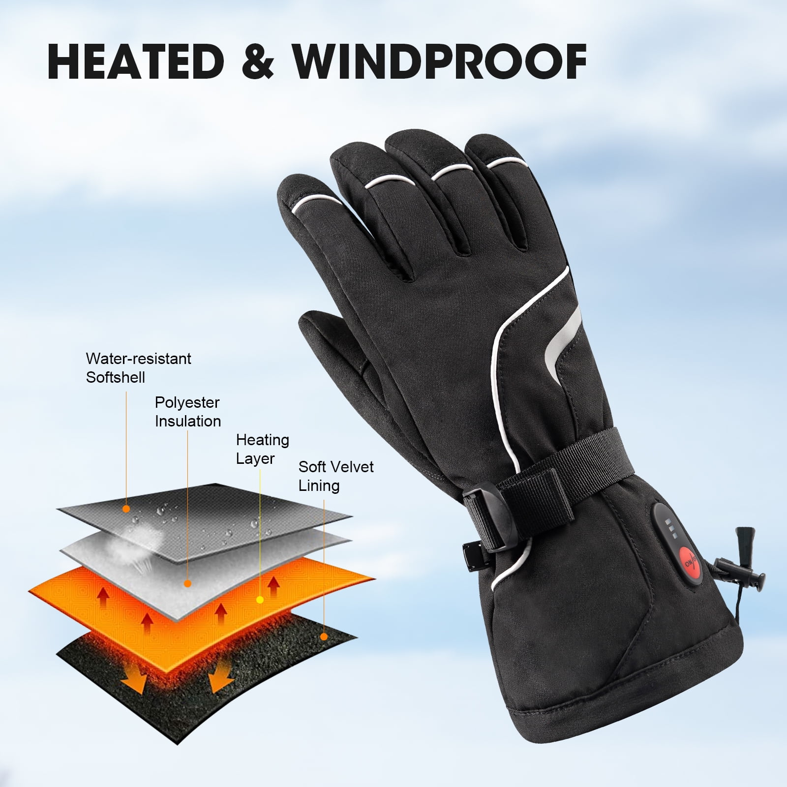 SAVIOR HEAT Heated Gloves for Men and Women,Rechargeable Heated Electric Gloves,Suitable for Winter Outdoor Work,Skiing,Cycling,Running,Hiking,etc.