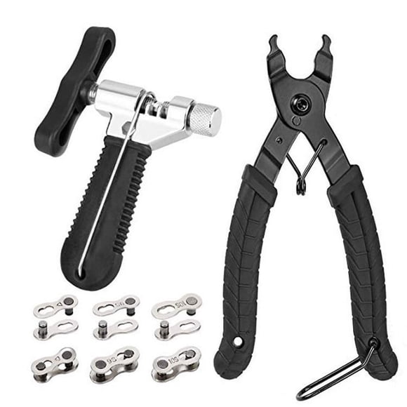 Bicycle chain tool mountain bike chain caliper chain cutter chain removal tool magic buckle pliers tool (plier chain cutter 3 pairs of magic buckles)