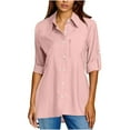 thumbnail image 2 of jobturf Button Down Shirts for Women UPF 50+ Long Sleeve Sun Protection Safari Shirts Quick Dry Outdoor Fishing Hiking Blouses with Zipper Pocket, 2 of 9