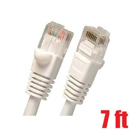 - iMBAPrice 7ft Cat-6 Network Ethernet Patch Cable - White (Cat6) (7 Feet, White)