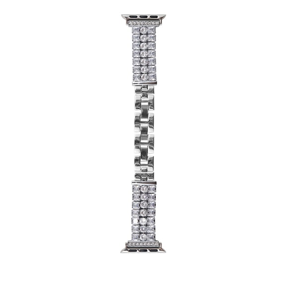Band Compatible with Apple Watch Band 38mm 40mm 41mm, Jewelry Metal Strap with Bling Diamond Rhinestone Bracelet Wristband for iWatch Series 9 8 7 6 5 4 3 2 1 SE,Silver