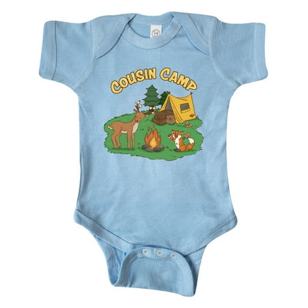 

Inktastic Cousin Camp With Camping Animals Gift Baby Boy or Baby Girl Bodysuit
