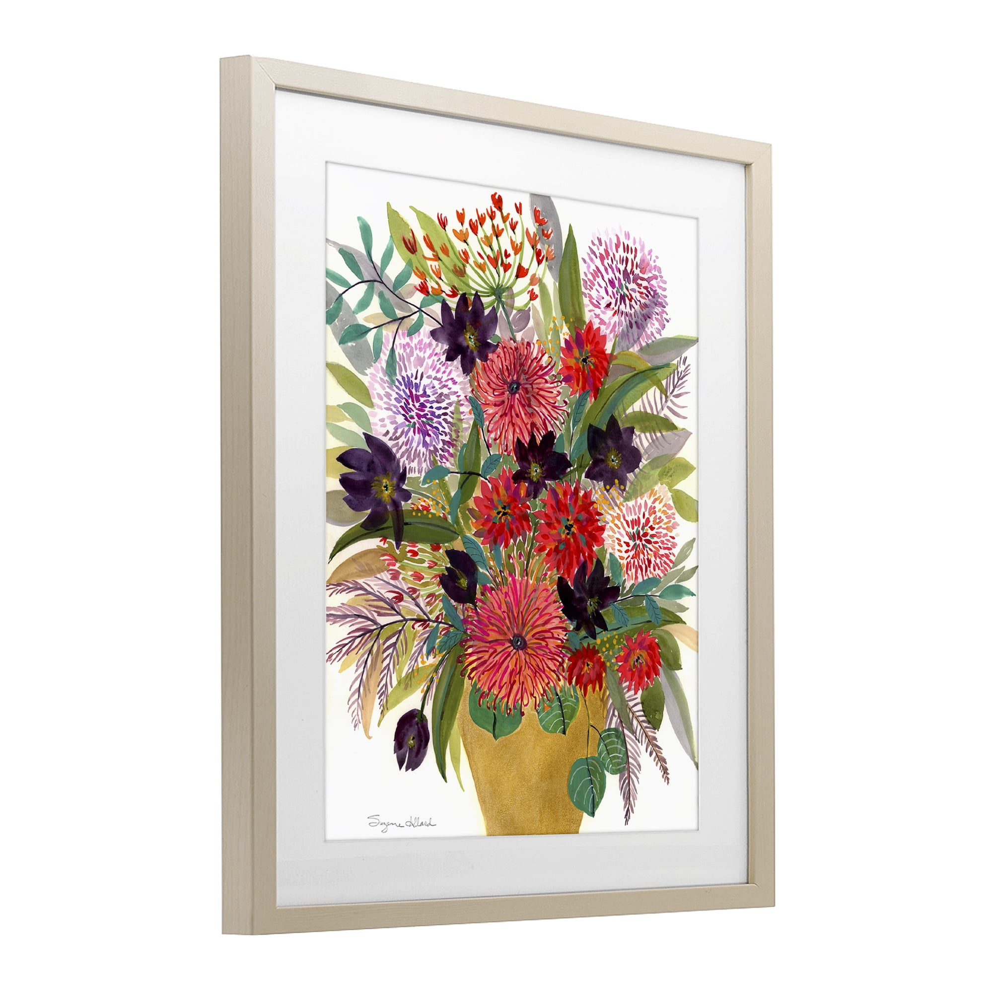 Stupell Industries Celebration Flower Bouquet Birch Framed Print Under Glass, design by Suzanne Allard