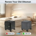 thumbnail image 4 of Uxcell 1-Pack 13" x 13" x 15" Stretch Square Ottoman Slipcovers Velvet Fabric Footstool Protector for Living Room Indoor [Dark Gray], 4 of 7