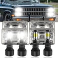 thumbnail image 2 of 4x6 Glass LED Headlights Hi/Lo Beam For Chevy Suburban 1989-1991 - 6000K, 5 Year Warranty 2 of 6