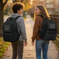 thumbnail image 3 of Chririnla Breathable Daypack for Elementary Commute, 600D Polyester Compartments Zaino per ragazze, Black Cat Portrait, 3 of 10