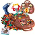 Magic Play Toolbox, 203Pcs Magic Play Toolbox Bear, 2D/3D Creativity