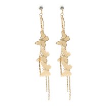 BKBP a Bunch Of Super Fairy Earrings Long Tassel Butterfly Earrings Female Temperament Thin Face Earrings Woman