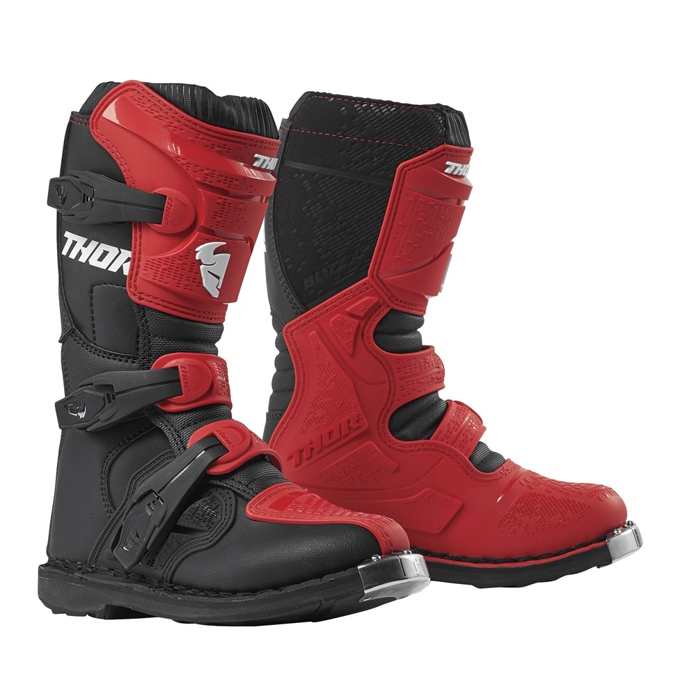 Thor 2021 Youth Blitz XP Motocross Boots - Red/Black, Size: Youth 7