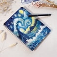 thumbnail image 4 of Spiral Notebook,Double-Wire Spiral College Lined Journal Notebook for Study and Notes,100 Pages,5.71x 8.26 in - Surfing Wave under a Starry Sky in Van Gogh - style, 4 of 7