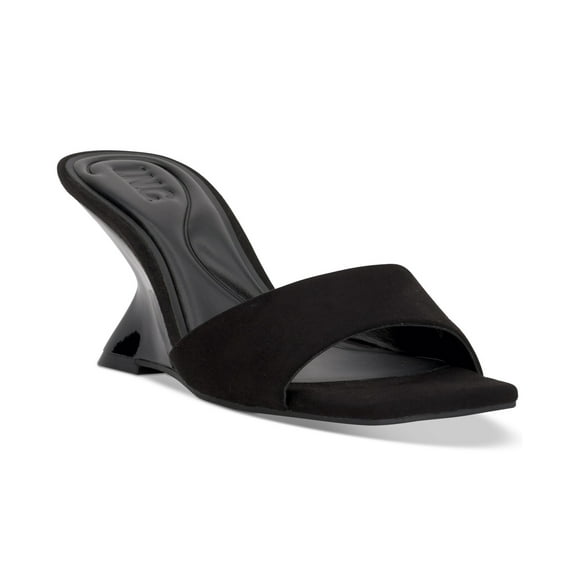 I.N.C. International Concepts Patrise Wedge Slide Sandals for Women, Black Micro, 8M
