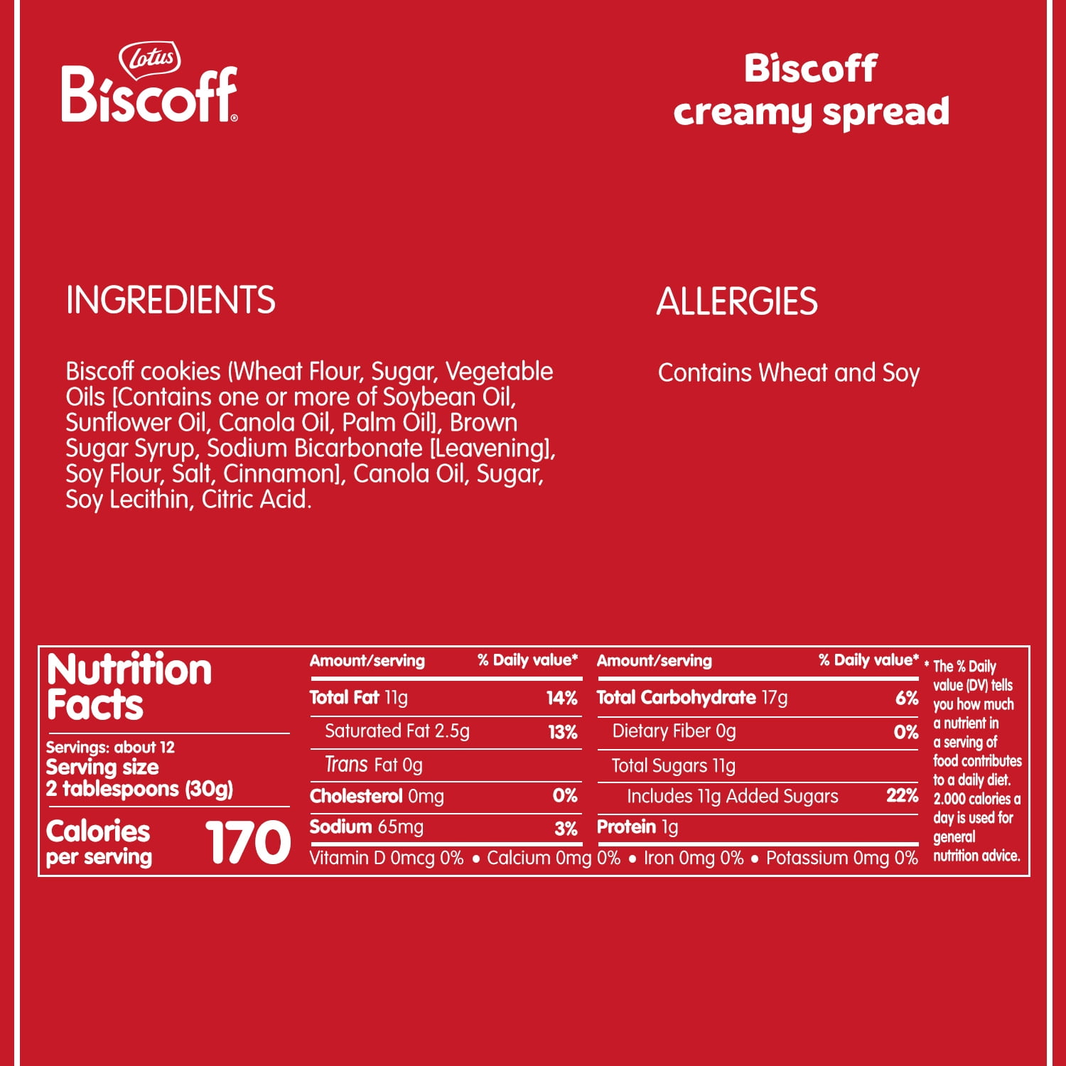 Lotus Biscoff Creamy Cookie Butter, Nut-Free Spread, 25.4oz, Value Size