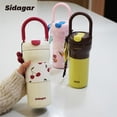 thumbnail image 4 of Sidagar 25 fl oz Stainless Steel Insulated Water Bottle with Handle, Leakproof Straw Lid, Red Cherry, 4 of 7