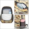 thumbnail image 4 of Mushroom and Leaf Beige Pattern 17" Waterproof Oxford School Backpacks for Teens, S-Shape Padded Straps, for School, Travel, Hiking, Camping, 4 of 5