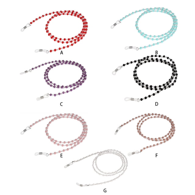 Chaîne de Retenue pour Lunettes de Lecture Lunettes de Soleil Lunettes de Lecture Chaîne Corde Perlée Retenue de Lunettes Support de Sangle Décoration, Brun Rouge