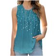 thumbnail image 2 of PNTUTB Women's Summer Versatile Fashion Print Casual Crew Neck Pullover Loose Comfortable Sleeveless Tops, 2 of 6