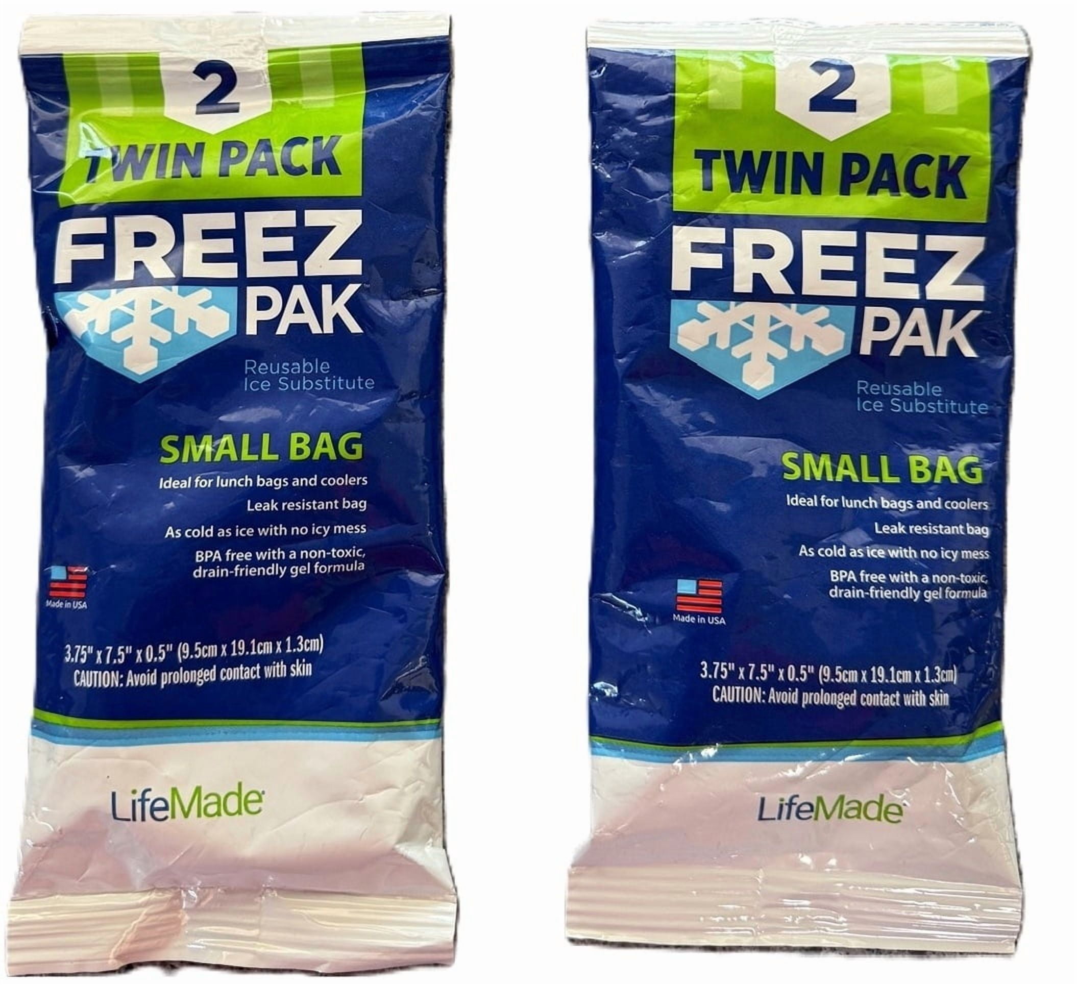 (4 pack) Freez Pak Reusable Ice Substitute, Twin Pack, Small Bag