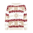 thumbnail image 5 of YDFCWXW Womens Casual Lightweight Vintage Christmas Sweater Raglan Sleeve Crew Neck Knitted Pullover Comfy Warm Fall Tops (Beige, XL), 5 of 5