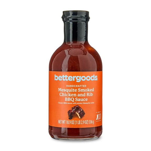 bettergoods Mesquite Smoked Chicken & Rib Barbecue Sauce, Classic Flavor, 18.9 oz