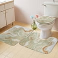 thumbnail image 2 of Sage Green Marble Bath Mat 3 Piece Bathroom Rug Set, Contemporary Abstract Fluid Art Non Slip Bath Rug Contour Mat and Toilet Lid Cover, Absorbent Shower Mats Soft Bath Rugs and Mats Sets, 2 of 8