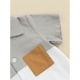 thumbnail image 6 of Suealasg Kids Boys Summer 2Pcs Outfits 1T 2T 3T 4T 5T 6T Little Boys Casual Beach Clothes Contrast Color Short Sleeve Shirt with Elastic Waist Shorts, 6 of 9
