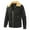 Black, variant on Leesechin Men Bomber Jacket Pure Color Fashion Turn-down Collar Down Zipper Cardigan Warm Cotton Jacket