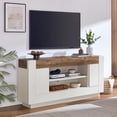 thumbnail image 6 of KeyWhat TV Stand for TVs Up to 80", Modern Entertainment Center with Storage Cabinet & Open Shelves, Cable Management for Living Room, Antique White, 6 of 7