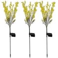 thumbnail image 5 of Flor artificial LED solar, lámpara decorativa impermeable para jardín, patio, lámpara de pie solar para césped (3 piezas) (flores de canola), 5 of 5