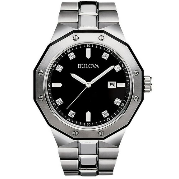 Bulova Men's Marine Star Diamond Accented Stainless Steel Watch 98D103