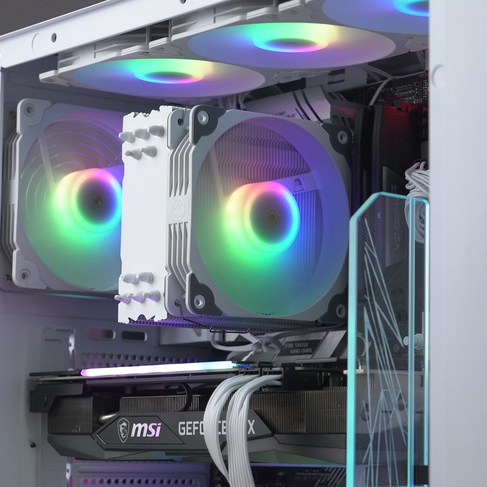 Vetroo V5 White CPU Air Cooler w/ 5 Heat Pipes 120mm PWM Processor Cooler for Intel LGA 1851/1700/1200/115X AMD Ryzen AM5 & AM4 w/Addressable RGB Lighting Sync