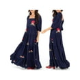 thumbnail image 2 of Rdhnmea Women Long Dress Embroidery Smocked Square Neck Flowy Dresses, 2 of 8