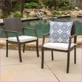 thumbnail image 2 of Patio Dining Chairs (Set of 2) | Contemporary Cushioned Wicker | Outdoor Hosting | Walnut Brown | Wicker, 2 of 14
